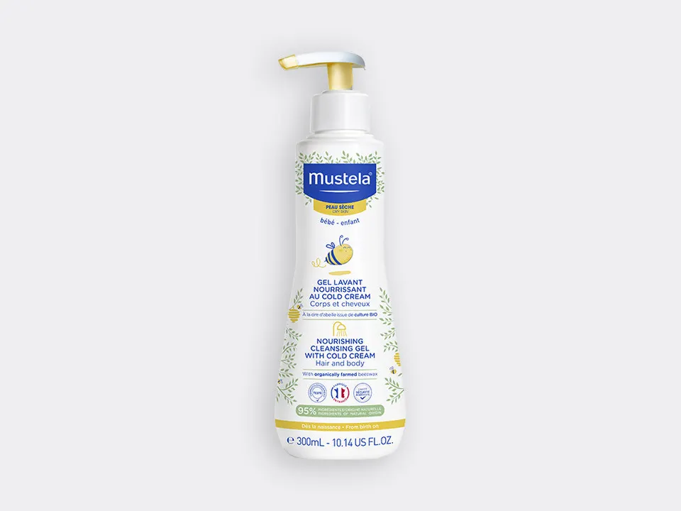 mustela-gel-lavant-nourrissant-cold-cream-la-cire-d-abeille-bio-gel-surgras-b-b- image 1