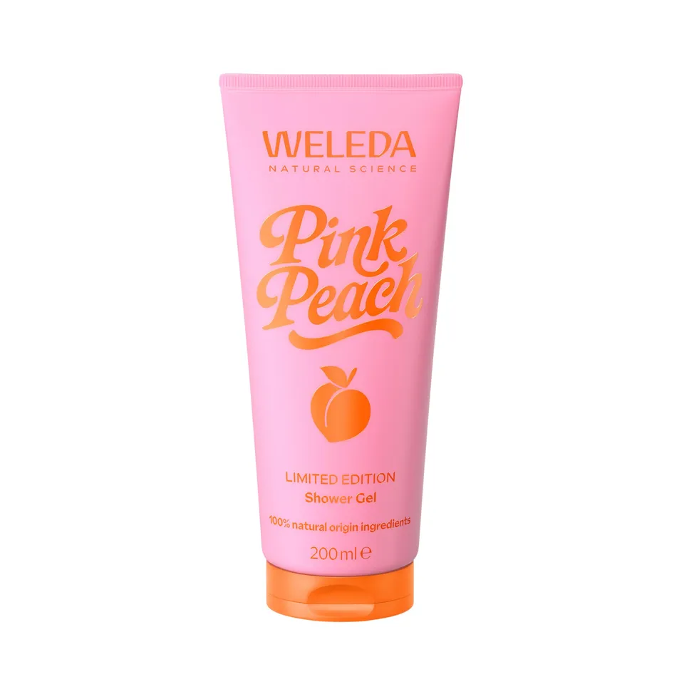 weleda-gel-douche-pink-peach-200-ml-gel-douche-naturel-parfum-p-che-orange-et-ja image 1