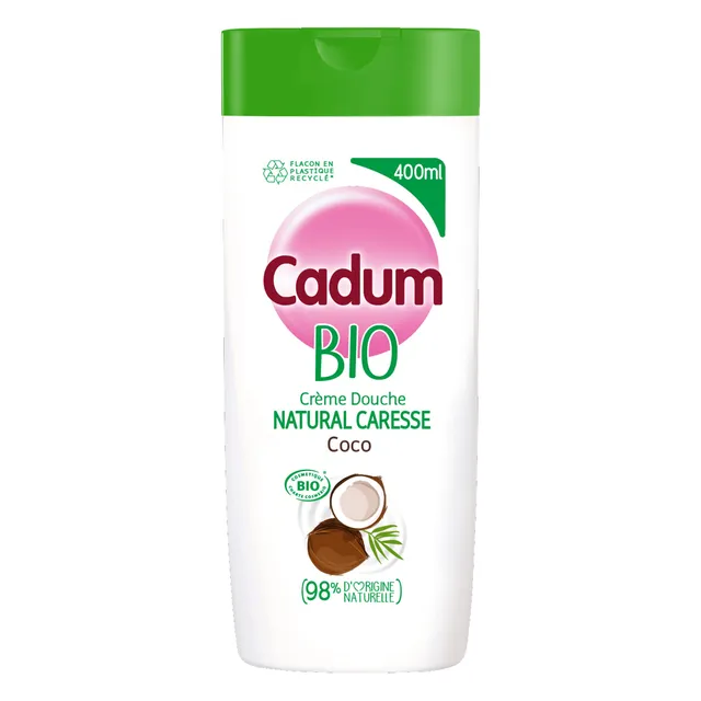 cadum-natural-caresse-gel-douche-cr-me-certifi-bio-coco-enrichi-en-huile-d-amand image 1