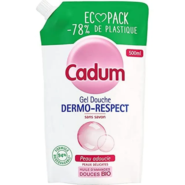 cadum-gel-douche-dermo-respect-eco-pack-500-ml-sans-savon-huile-d-amandes-douces image 1