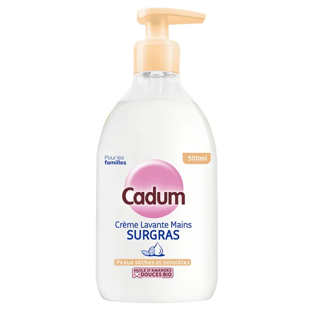 cadum-cr-me-lavante-surgras-500-ml-nettoyant-mains-famille-l-huile-d-amandes-dou image 1