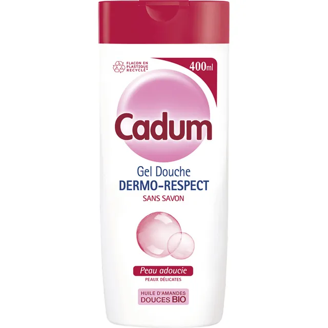 cadum-gel-douche-dermo-respect-sans-savon-400-ml-gel-douche-peaux-sensibles-enri image 1