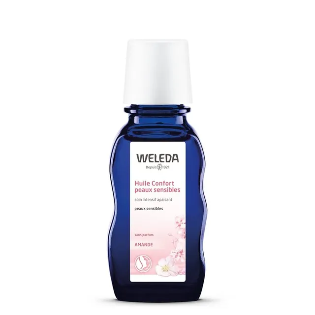 weleda-huile-visage-confort-l-amande-50-ml-soin-apaisant-et-d-maquillant-peaux-s image 1