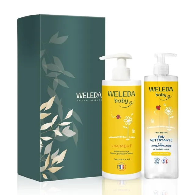 weleda-duo-soin-nettoyant-b-b-liniment-soin-pour-le-change-400-ml-eau-nettoyante image 1