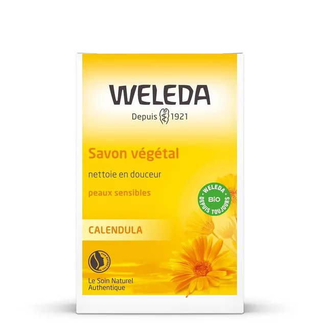 weleda-savon-v-g-tal-au-calendula-100-g-savon-solide-100-d-origine-naturelle-cor image 1