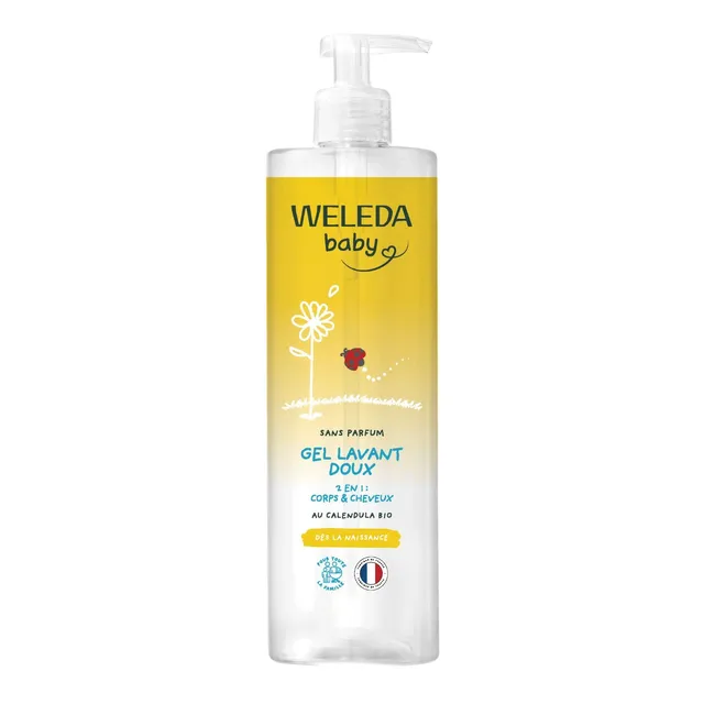 weleda-gel-lavant-doux-calendula-sans-parfum-400-ml-gel-2-en-1-corps-et-cheveux- image 1