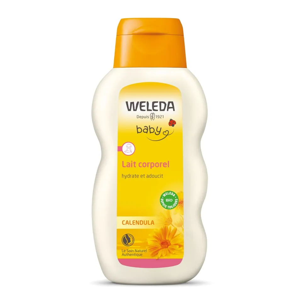 weleda-lait-corporel-calendula-200-ml-lait-corps-hydratant-b-b-et-enfant-d-s-la- image 1