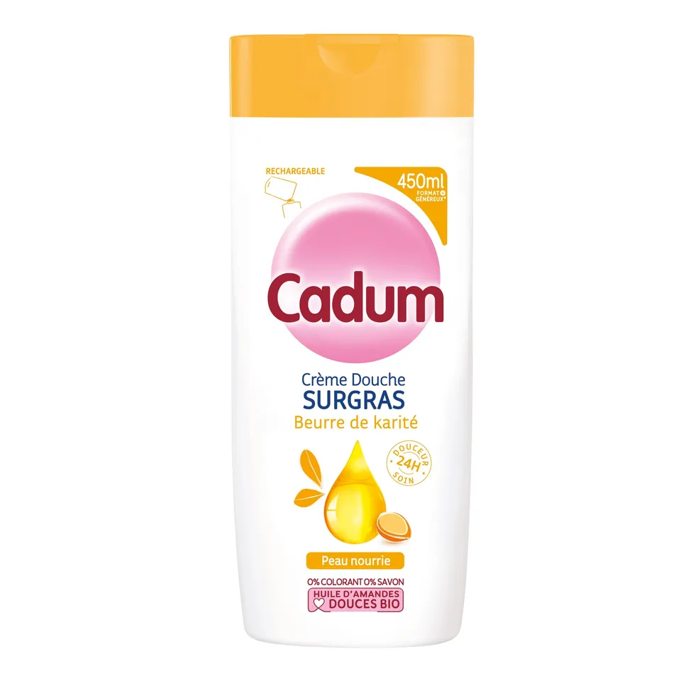 cadum-cr-me-douche-surgras-karit-450-ml-nourrit-les-peaux-s-ches-24h image 1