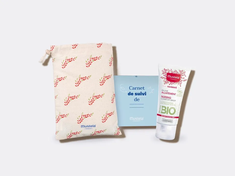 mustela-pochon-allaitement-baume-allaitement-bio-certifi-cosmos-organic-carnet-d image 1
