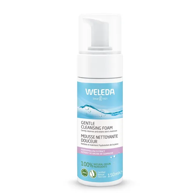 weleda-mousse-nettoyante-douceur-150-ml-nettoyant-visage-et-d-maquillant-peaux-n image 1
