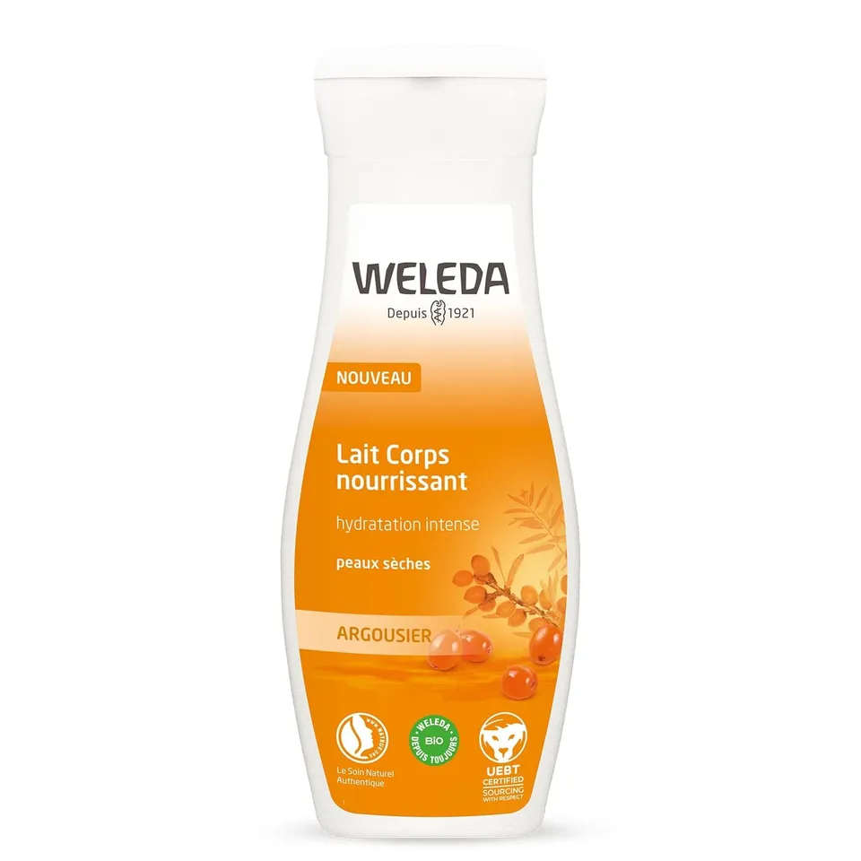 weleda-lait-corps-nourrissant-argousier-200-ml-lait-hydratant-48h-pour-peaux-s-c image 1