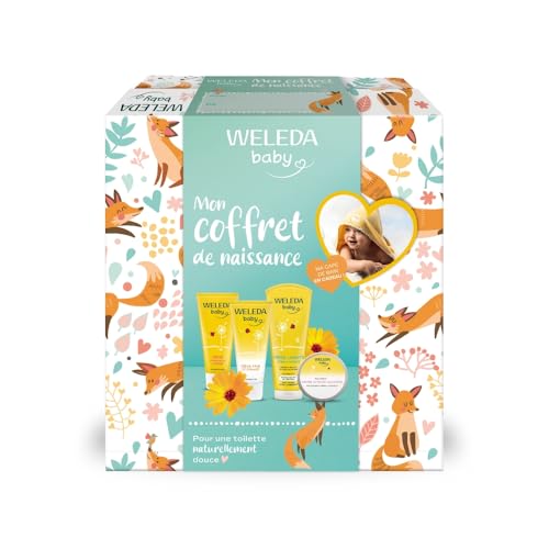 weleda-coffret-naissance-calendula-4-soins-b-b-cape-de-bain-coton-bio-70x70-cm-c image 8