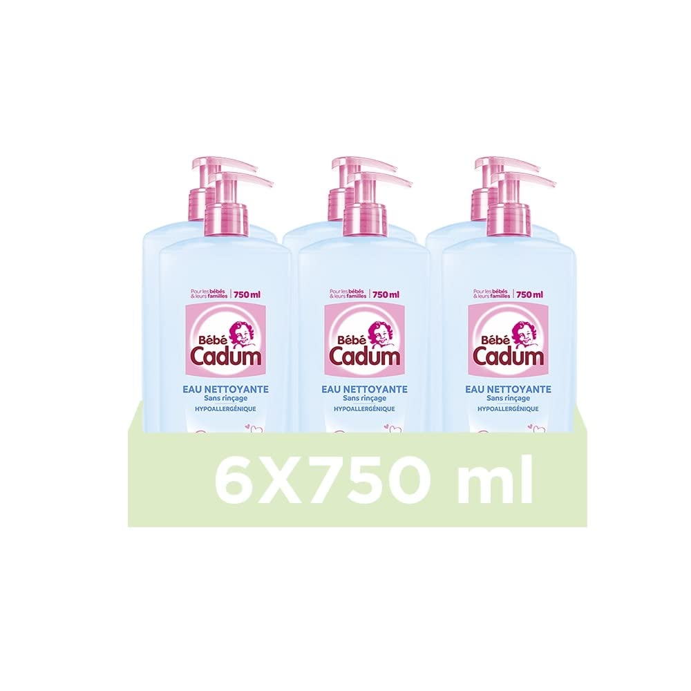 cadum-b-b-eau-nettoyante-douceur-sans-rin-age-750-ml-lot-de-6-huile-d-amandes-do image 1