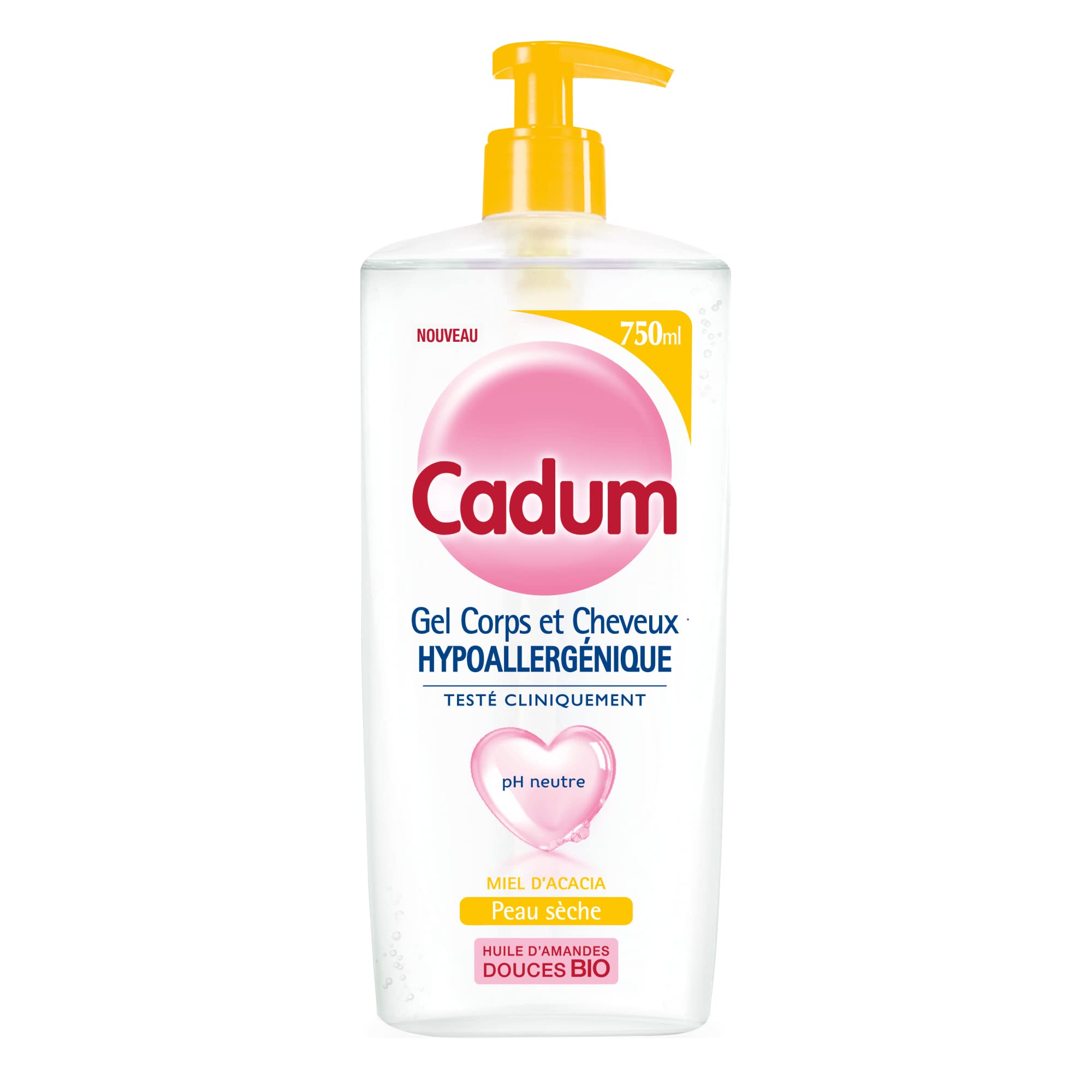 cadum-gel-corps-et-cheveux-hypoallerg-nique-miel-d-acacia-gel-douche-2-en-1-ph-n image 1