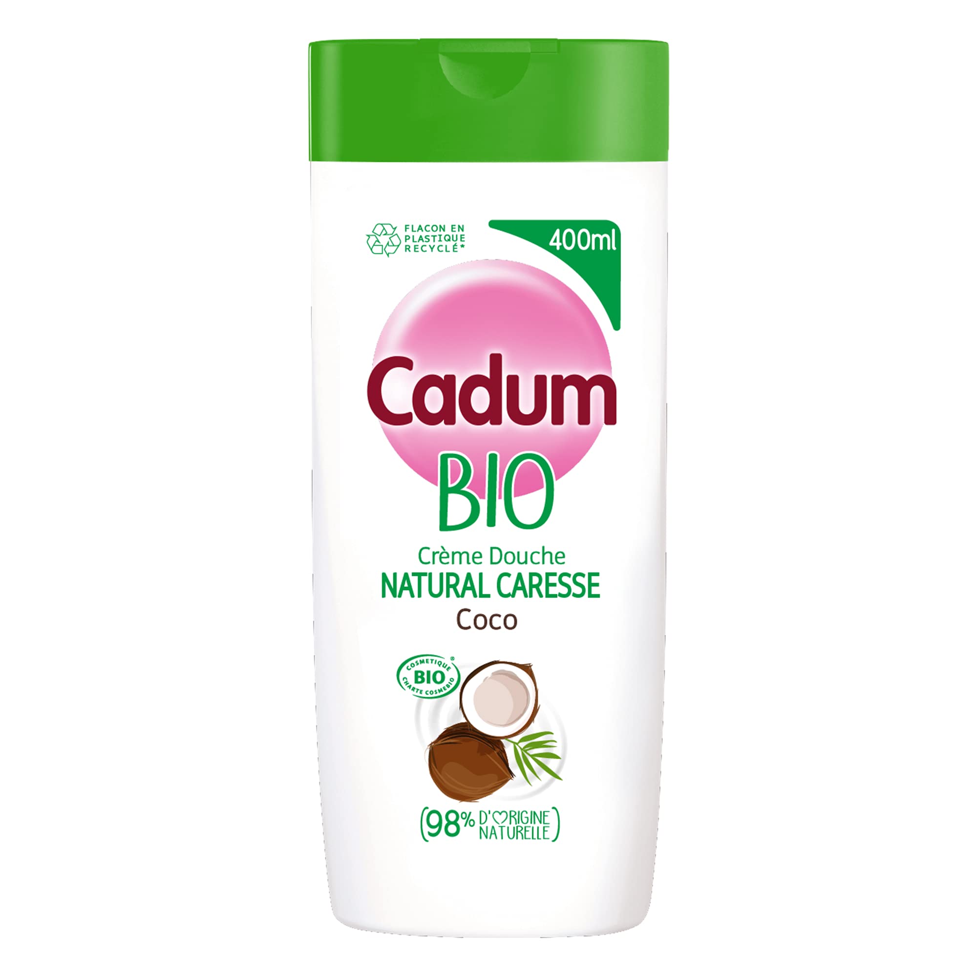 cadum-natural-caresse-gel-douche-cr-me-certifi-bio-coco-enrichi-en-huile-d-amand image 1