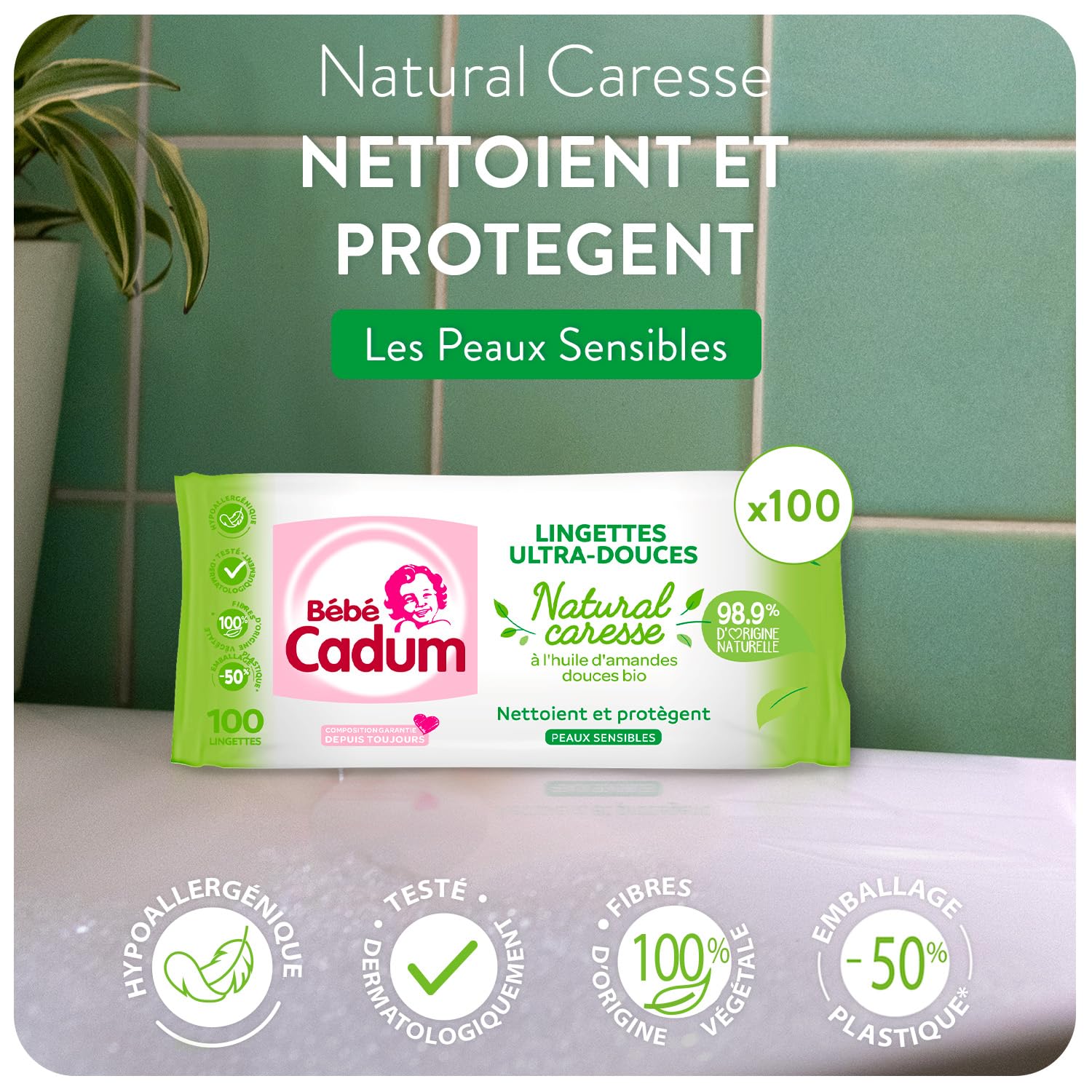 b-b-cadum-natural-caresse-lingettes-huile-d-amande-douce-bio-lot-de-8-x-120-ling image 2
