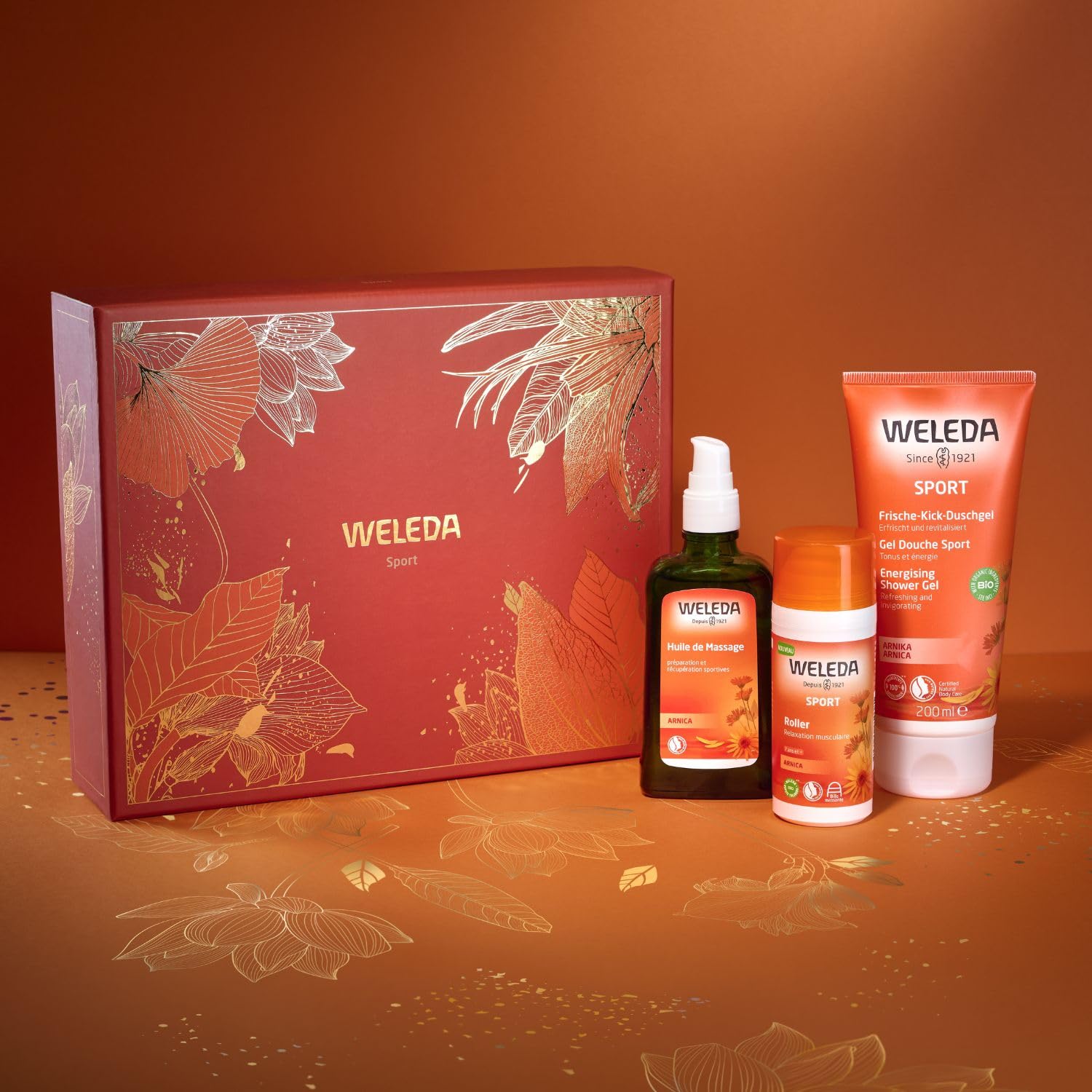 weleda-coffret-sport-no-l-2024-huile-de-massage-arnica-100-ml-roller-75-ml-gel-d image 2