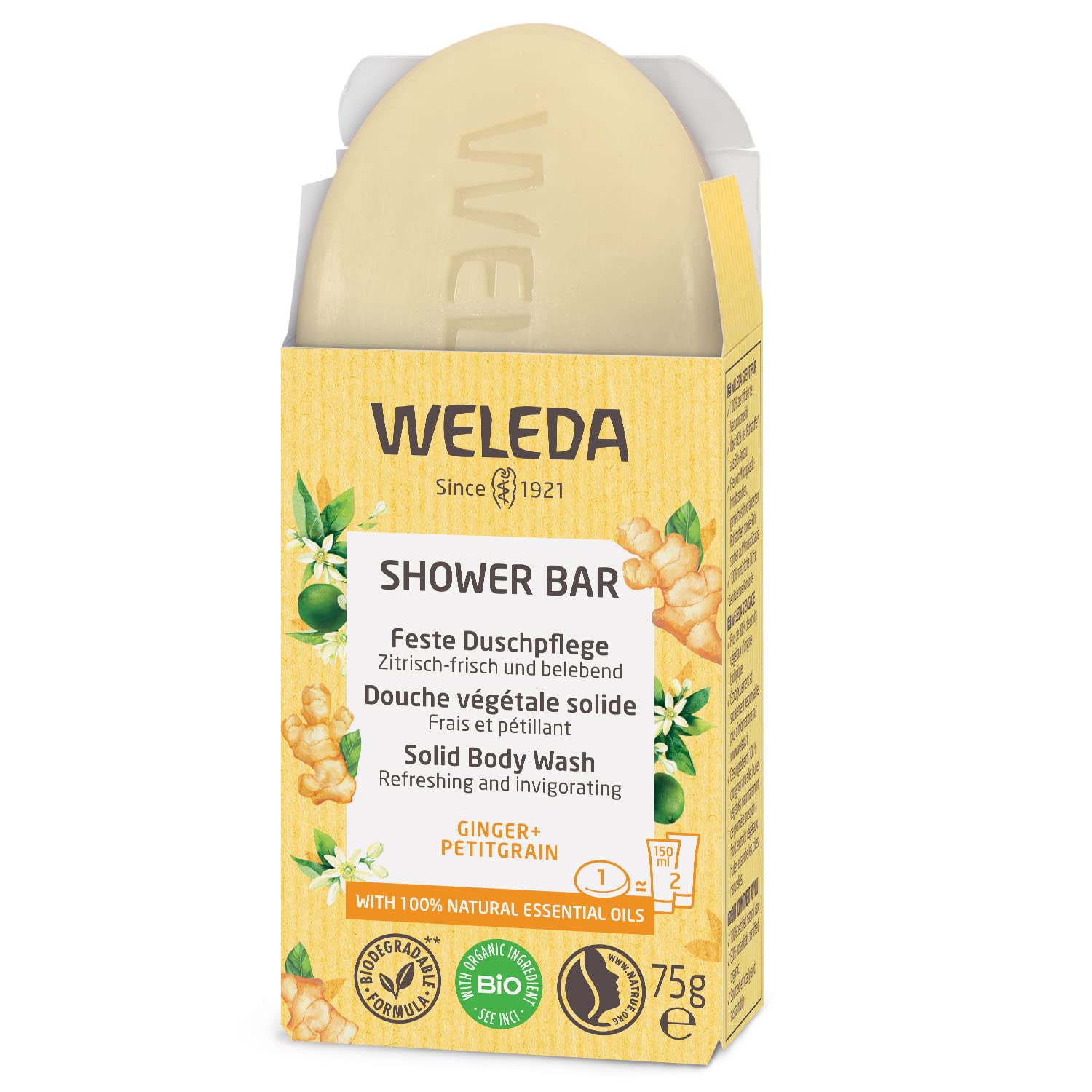 weleda-douche-v-g-tale-solide-gingembre-petitgrain-75-g-savon-solide-corps-100-o image 1