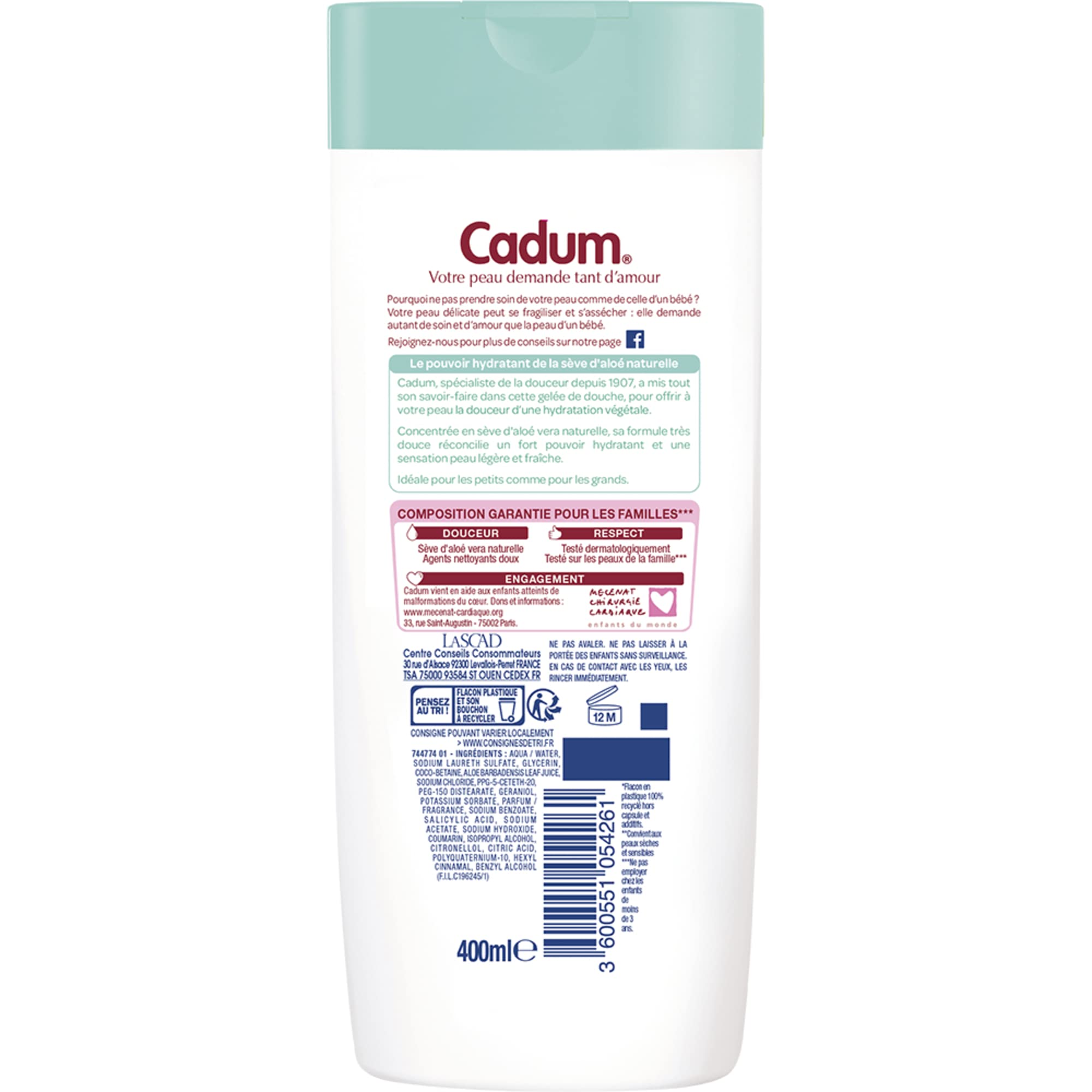 cadum-soif-d-alo-gel-e-de-douche-aloe-vera-400-ml-gel-e-hydratante-la-s-ve-d-alo image 2