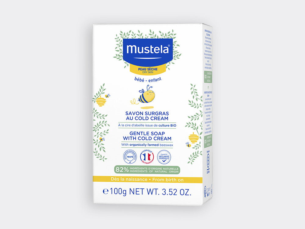 mustela-savon-surgras-cold-cream-la-cire-d-abeille-bio-pain-lavant-corps-et-chev image 1